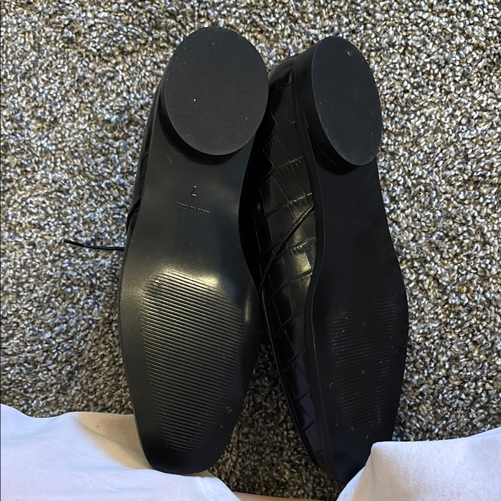 Everlane Black Oxford Shoes Classic Genuine Leather Made in Italy - Picture 3 of 5